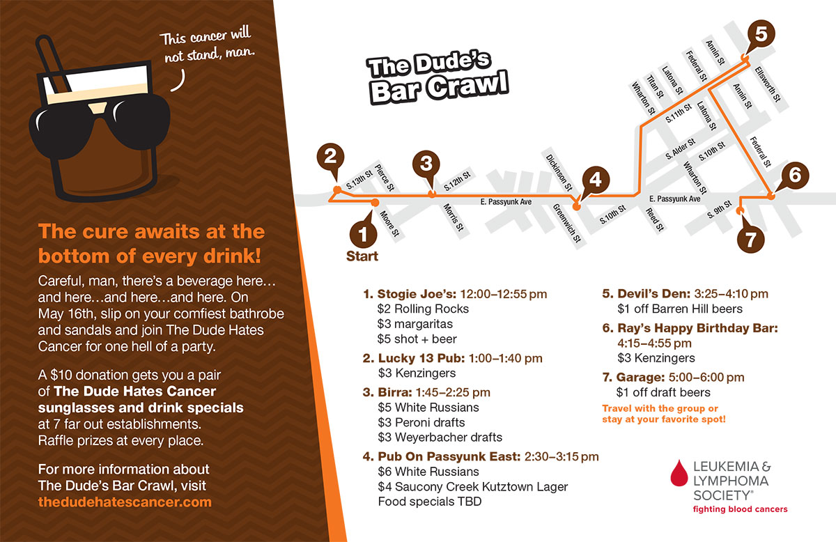 The Dude's Pub Crawl - Route and Specials